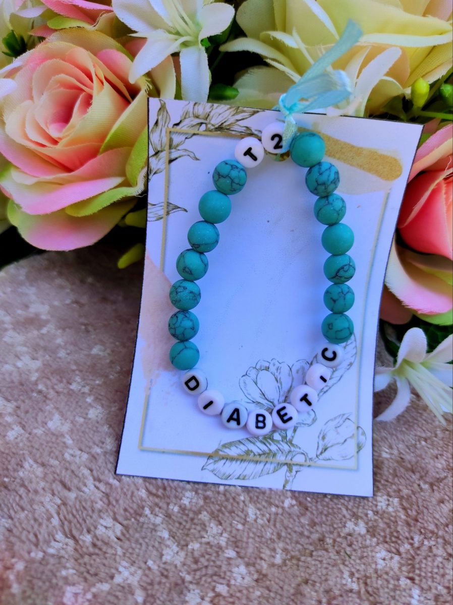 DIABETIC kollekció- karkötő - türkiz